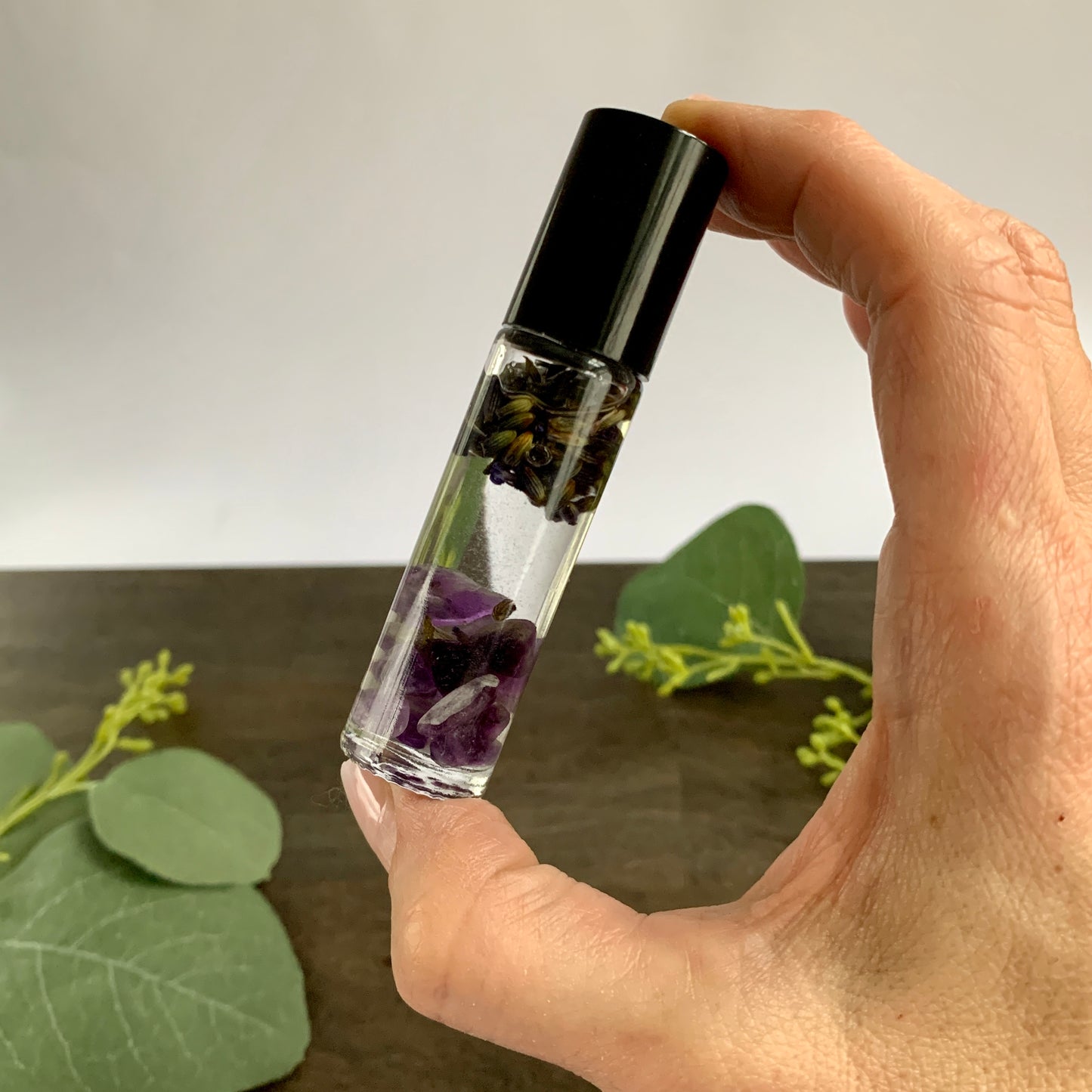 Lavender Essential Oil Roller - Natural Aromatherapy Roll-On with Dried Flower Buds