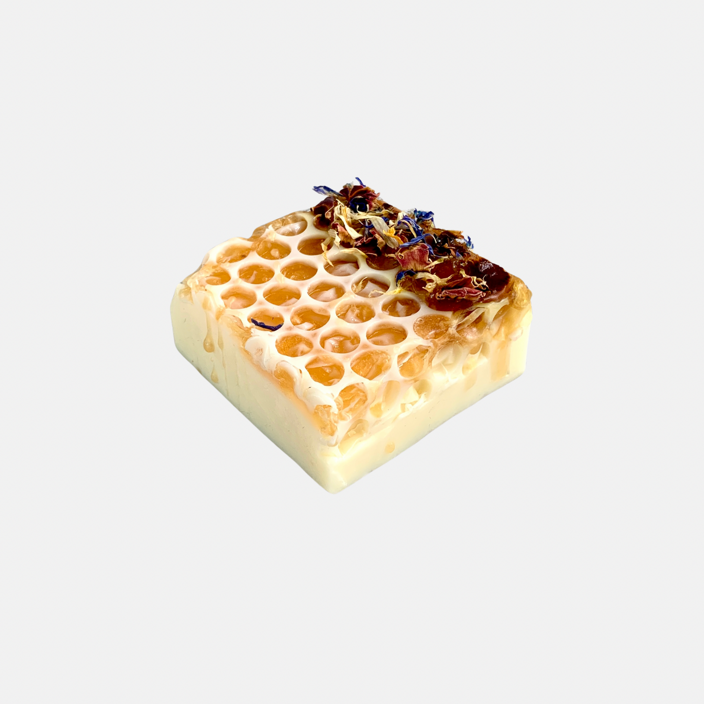 Golden Honeycomb & Wildflower Honey Soap - Luxury Milk Bar with Dried Petals