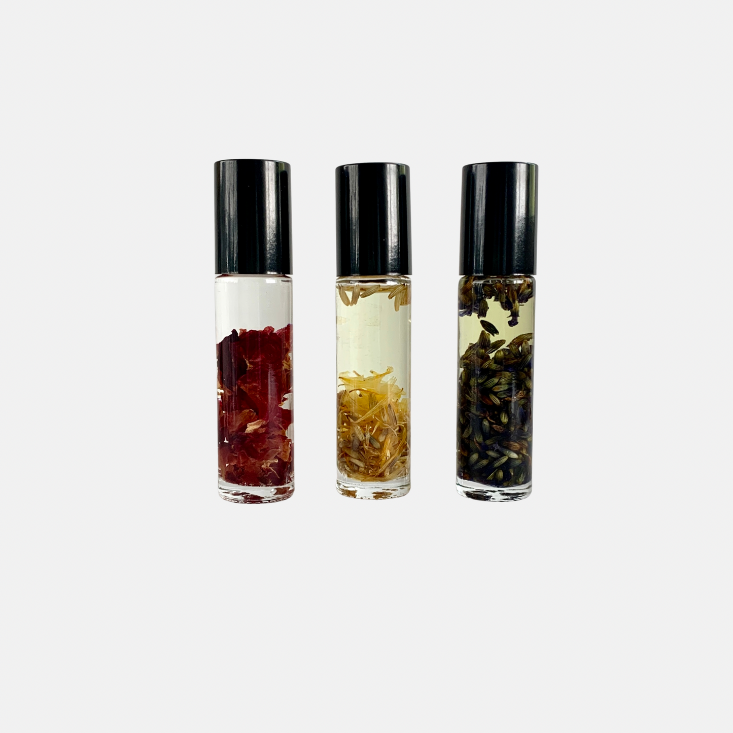 Custom Aromatherapy Oil Rollers - Choose Your Scent with Dried Flowers & Essential Oils