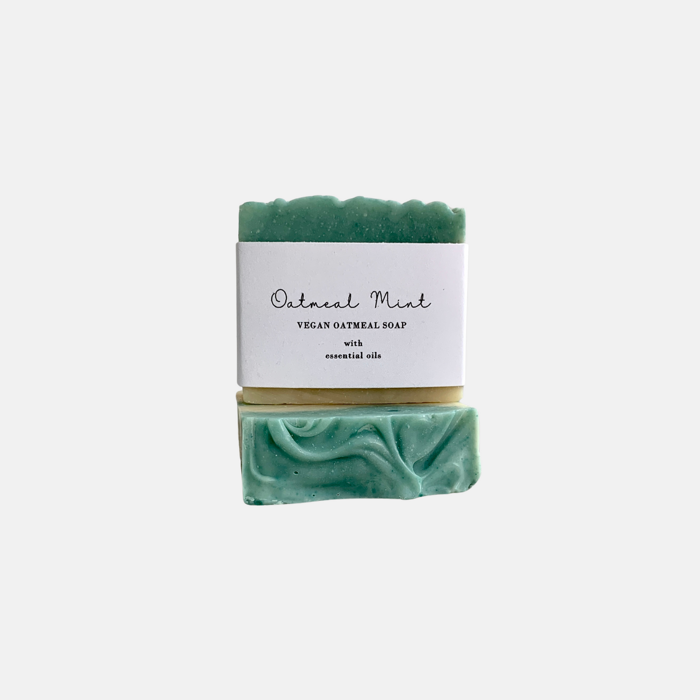 Soothing Oatmeal & Mint Cold Process Soap - Natural Exfoliating Vegan Bar