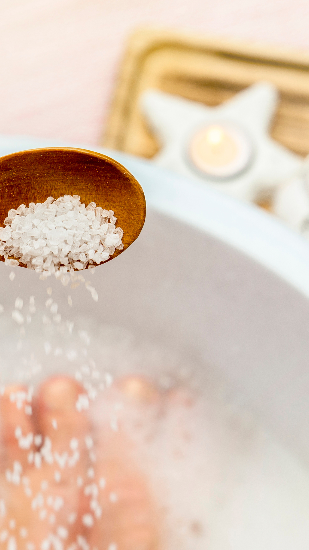 blue Epsom salt scrub