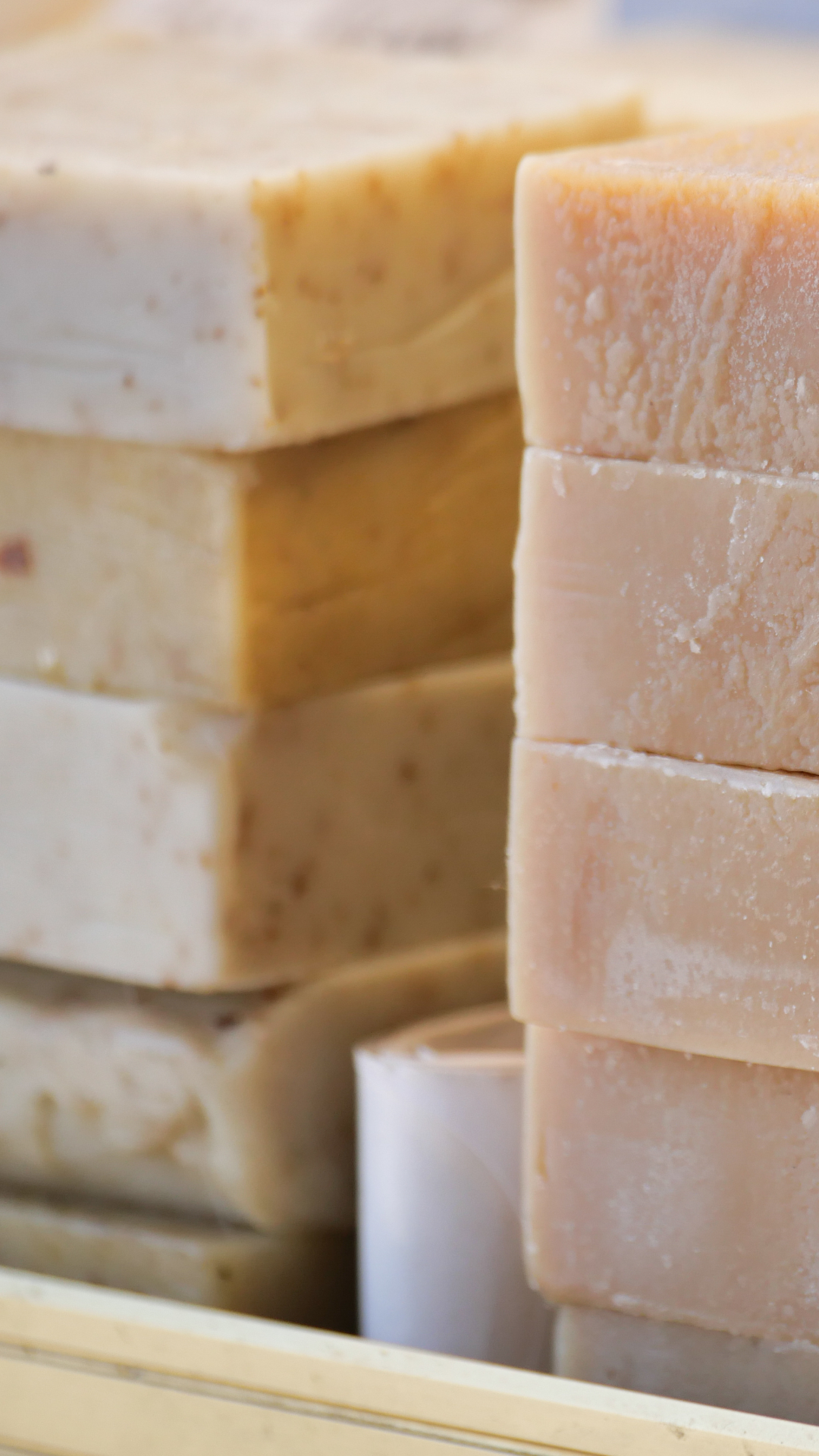 3 bars of cold process soap with white labels