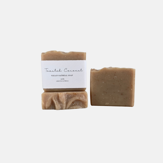Tropical Toasted Coconut & Oatmeal Soap - Nourishing Vegan Bar with Sunflower Oil