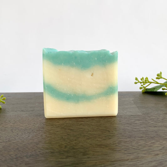 Soothing Oatmeal & Mint Cold Process Soap - Natural Exfoliating Vegan Bar