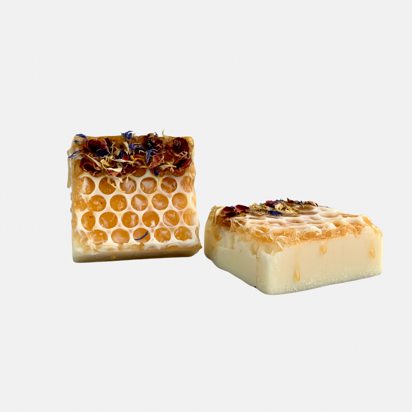 Golden Honeycomb & Wildflower Honey Soap - Luxury Milk Bar with Dried Petals