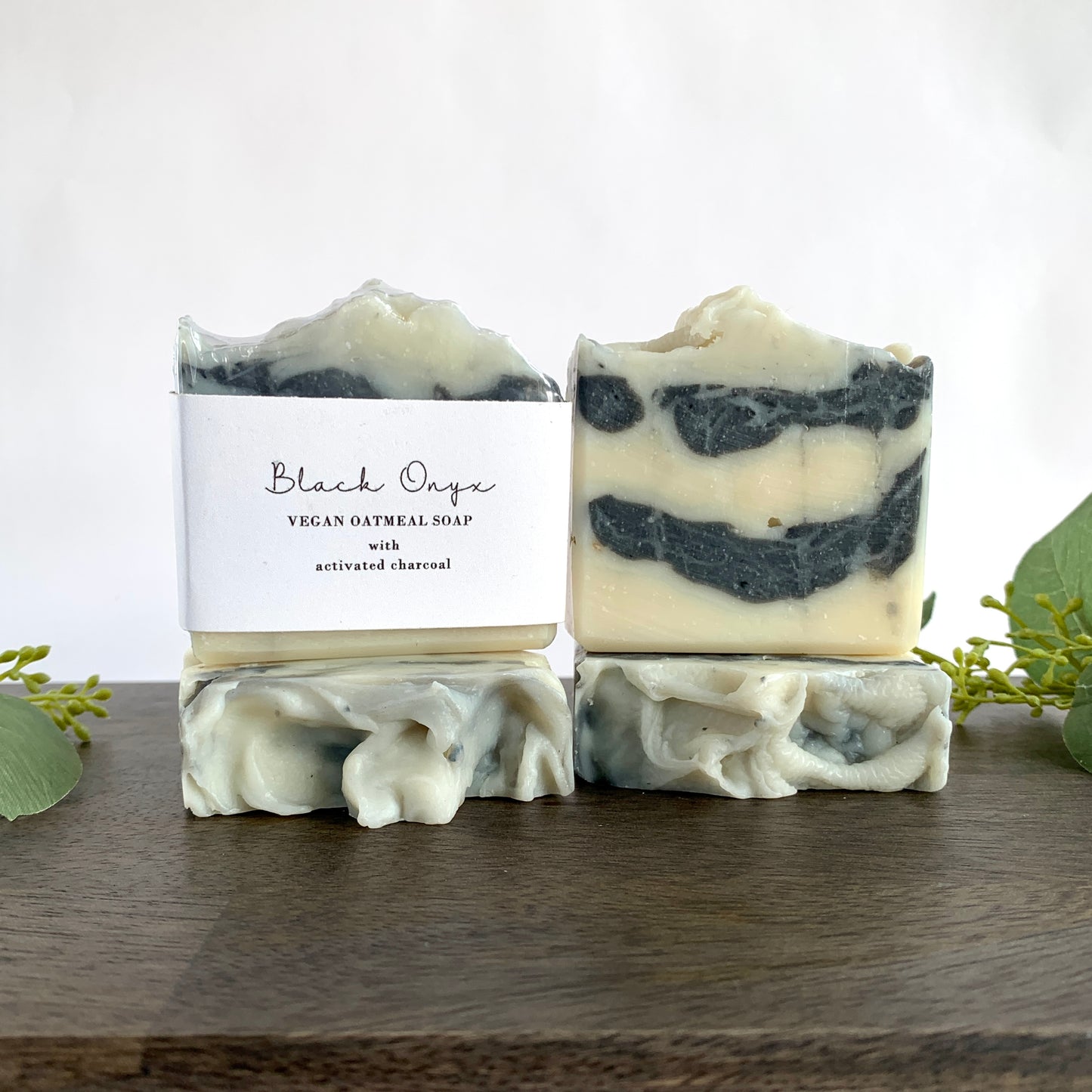 Black Onyx Charcoal & Oatmeal Soap - Detoxifying Vegan Bar with Masculine Scent