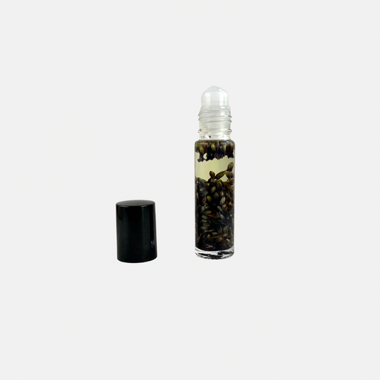 Lavender Essential Oil Roller - Natural Aromatherapy Roll-On with Dried Flower Buds