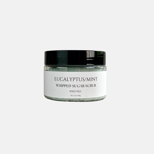 Refreshing Eucalyptus & Mint Whipped Sugar Scrub - Invigorating Foaming Body Scrub