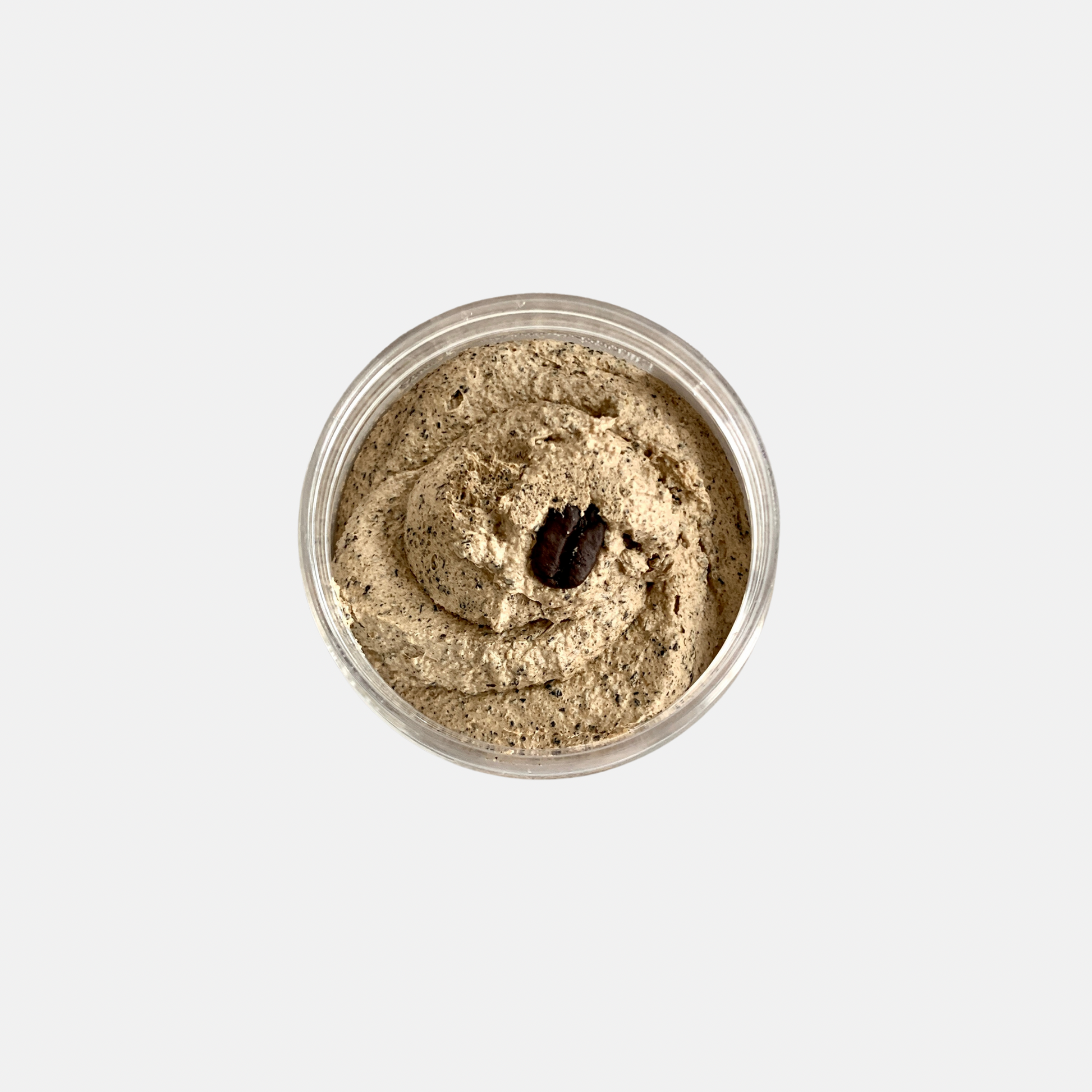 top view of coffee scrub in jar