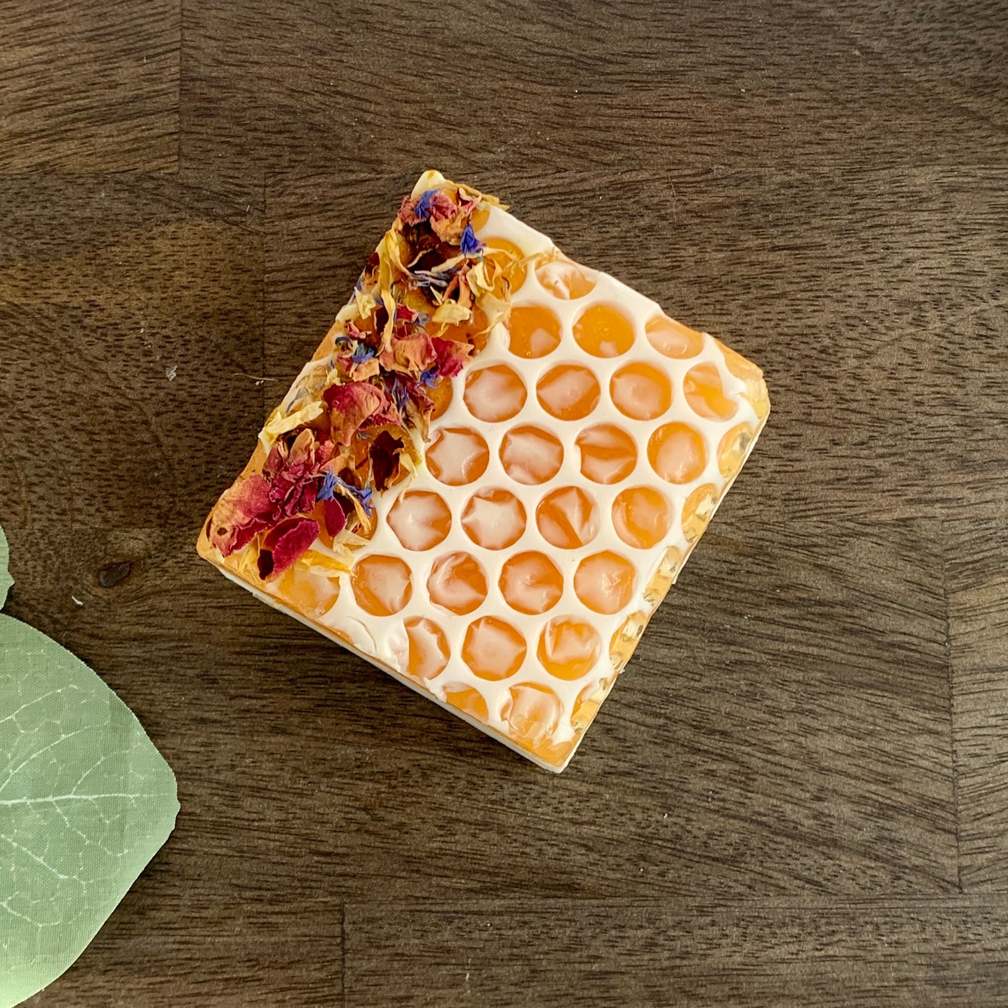 Golden Honeycomb & Wildflower Honey Soap - Luxury Milk Bar with Dried Petals