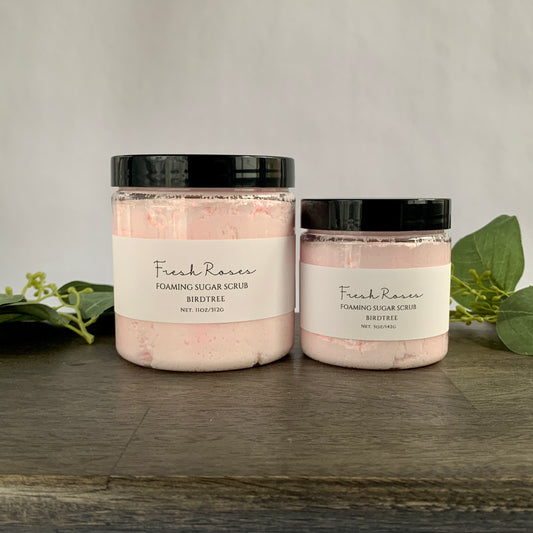 Romantic Fresh Rose Whipped Sugar Scrub - Luxurious Foaming Body Scrub & Soap