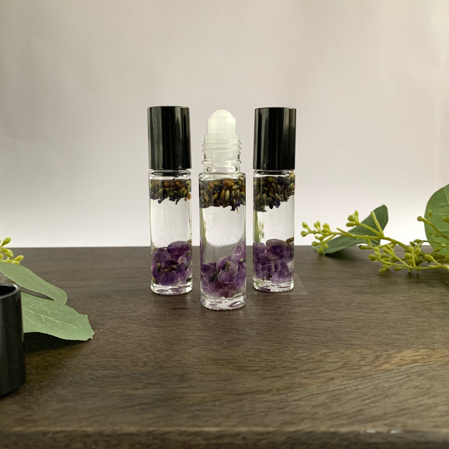 Lavender Essential Oil Roller - Natural Aromatherapy Roll-On with Dried Flower Buds