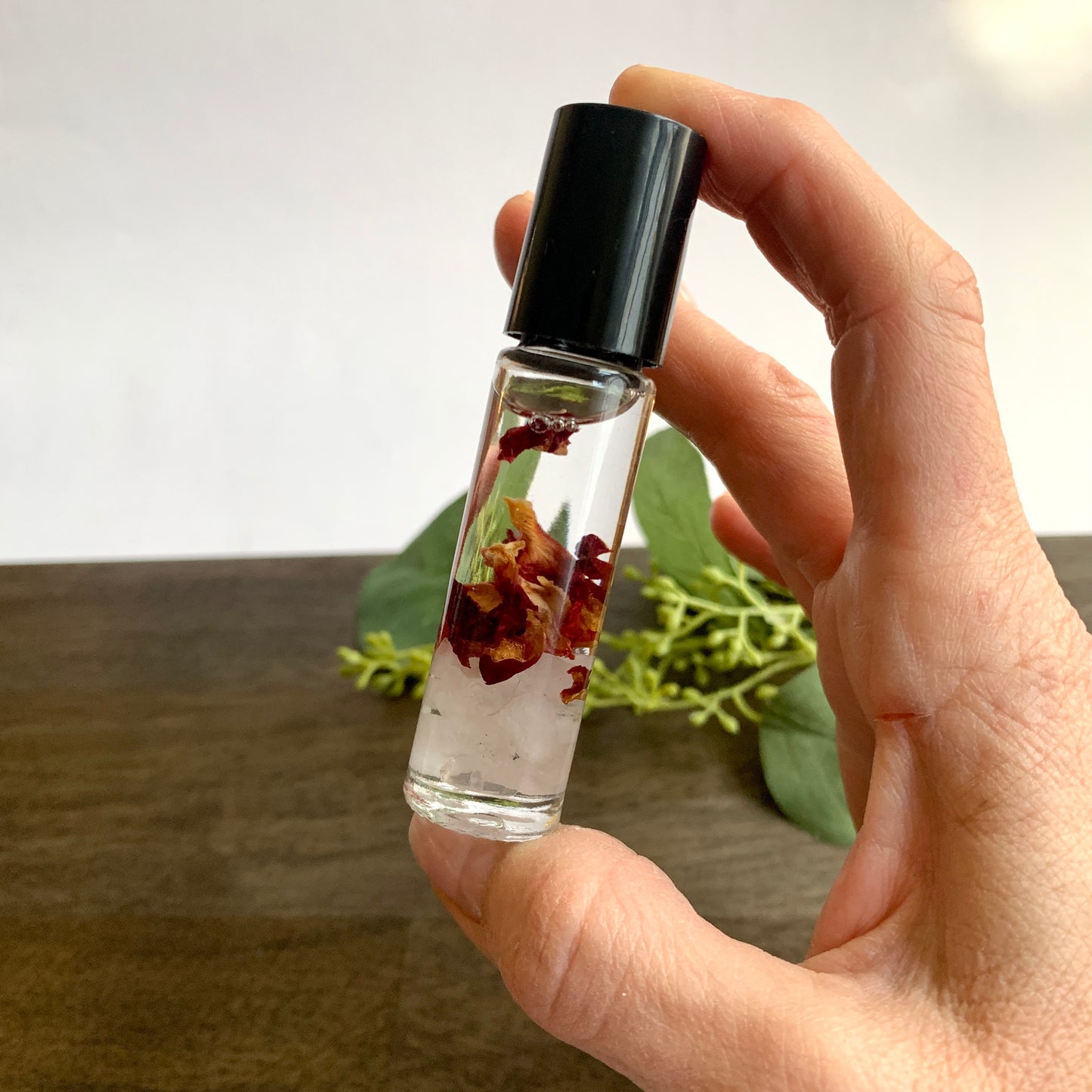 Rose Perfume Roller - Romantic Aromatherapy Roll-On with Rose Petals & Natural Oils